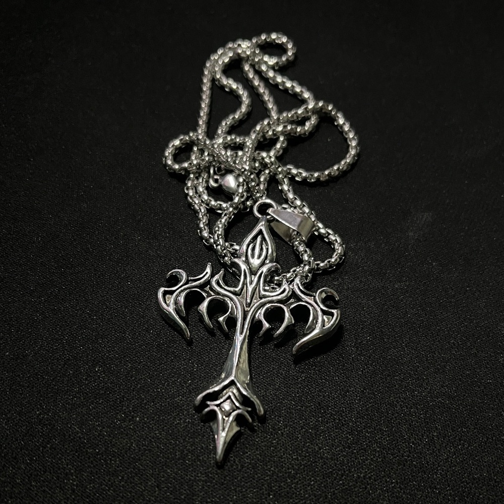 Y2K Necklace tuff ass cross